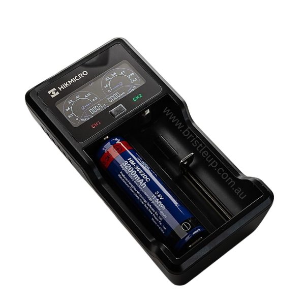 Alternative view of Hikmicro 2-Battery Universal Charger LCD USB-C 18650 | 16340 | 3.7 V