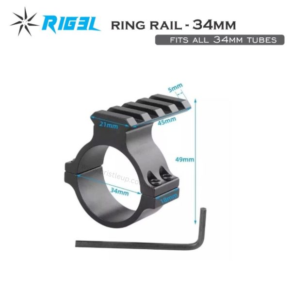 Alternative view of RIG3L Ring Rail - 34mm for torches, scopes and lasers
