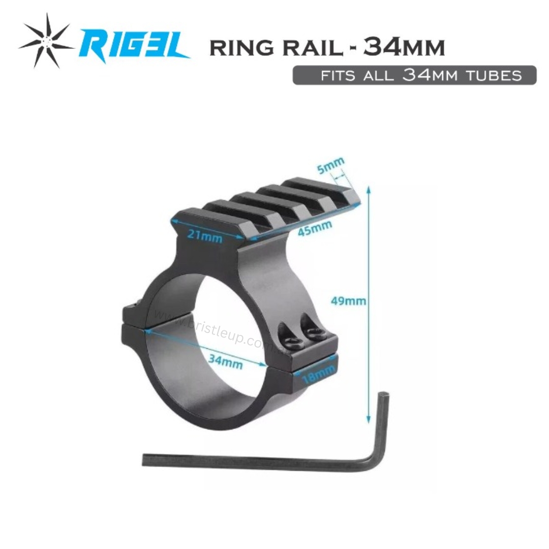 RIG3L Ring Rail - 34mm for torches, scopes and lasers - Image 2