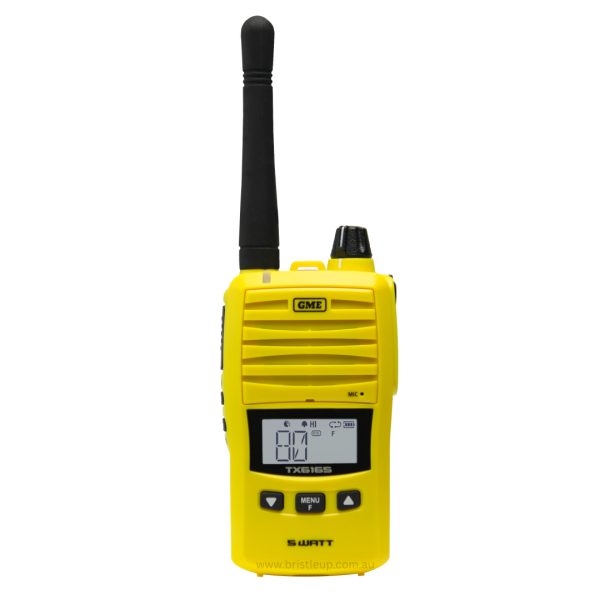 GME TX6165XO 5/1 Watt IP67 UHF CB Handheld Radio - Yellow