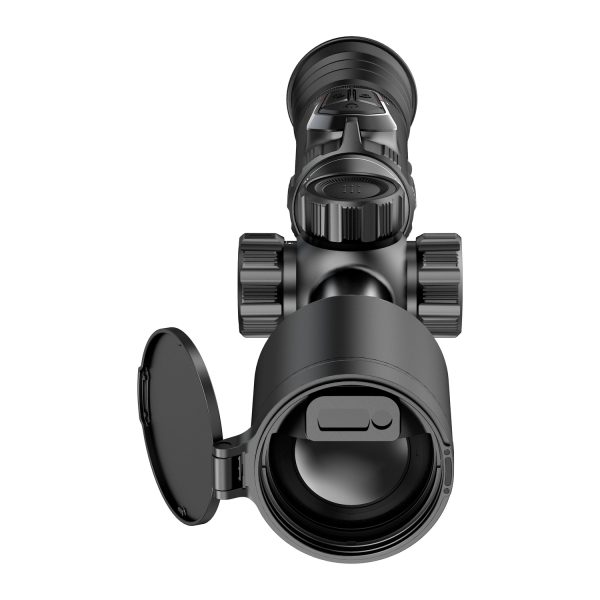 Hikmicro Stellar SQ50LR 4.0 thermal scope, top view with lens cover open